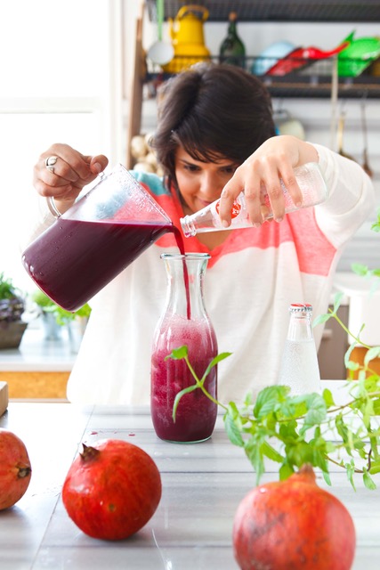 Refika taking advantage of Turkey's bountiful pomegranates